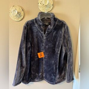 32 Degrees Plush Zip-Up Jacket in Dark Gray